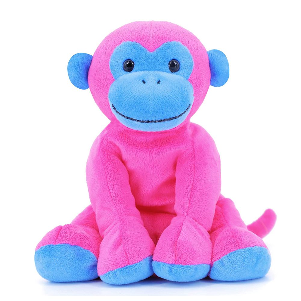 Pink & Blue Monkey Plush, Model 21221-Rose