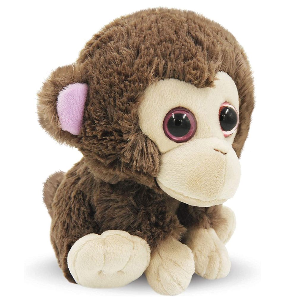 Brown Big-Eyed Monkey Plush, Model 21285-brown
