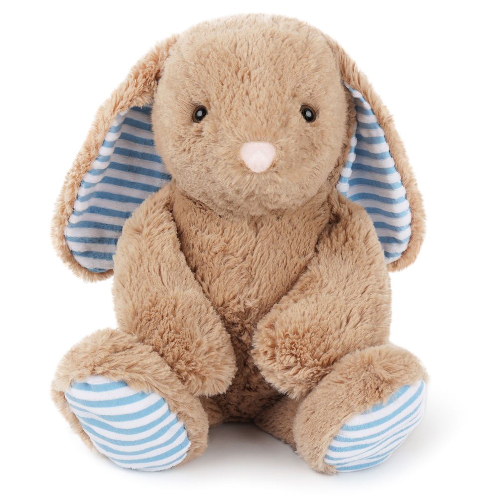 Brown bunny with blue striped ears